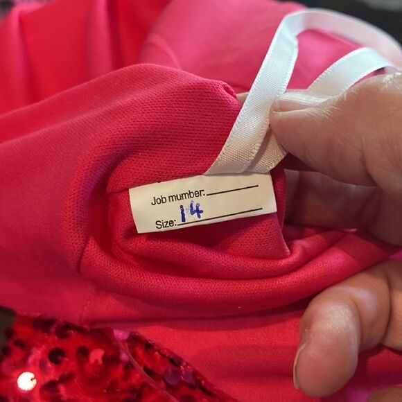 Women’s Pink Short Feather & Sequin One Shoulder Prom Party Dress Size 14 *READ - Picture 15 of 16